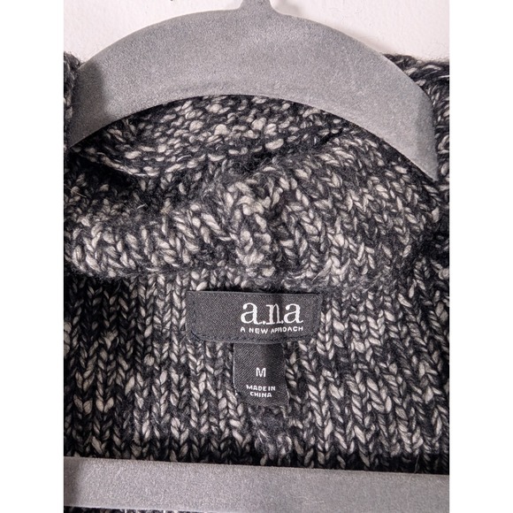 Ana Womens Sweater Medium Black Open Front Sleeveless Long Workwear Cardigan - Picture 3 of 8